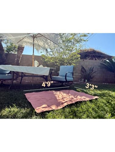 Kids Picnic Blanket, Kids Beach Mat – Medium 4’9” × 3’3” Compact Canvas, Easy to Fold & Carry - color: Peach Whip + Strap, size: 4'9" x 3'3"