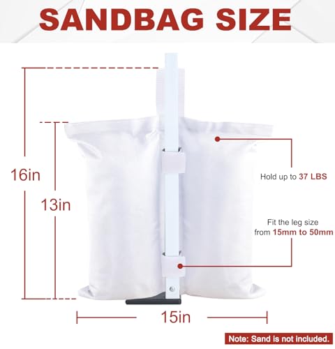 ABCCANOPY Canopy Weights 120 LBS Tent Sand Bags,4-Pack White (Without Sand) - color: White, size: 120 LBS
