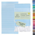 WETCAT Turkish Beach Towel Oversized (38"x71") 100% Turkish Cotton, Made in Turkey - Sand Free, Extra Large, Ultra Soft, Quick Drying, Compact & Lightweight for Travel - Light Blue - color: Light Blue, size: Beach Towel (38" x 71")