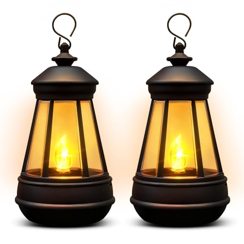2 Pack Mini Solar Lantern Lights Replacement Parts for Outdoor Statue,Waterproof Solar Hanging Lights Decorative Garden Decor, Warm White