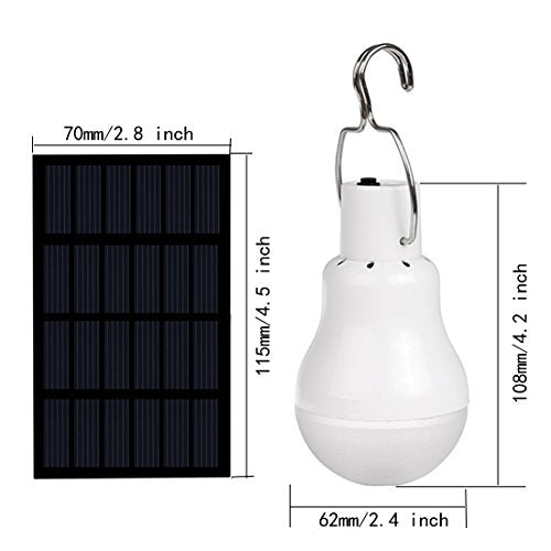 ABZXT Solar Powered Lamp Portable Led Bulb Lights Solar Energy Panel Led Lighting for Camp Tent Night Fishing Emergency Lights Flash 350LM(Pack of 2) - color: Pack of 2