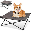 KingCamp Elevated Dog Bed for Medium Dogs, Outdoor Raised Cooling Pet Cot Bed with Washable Breathable Mesh & No-Slip Feet Perfect for Camping, Backyard, Indoor Use (Medium, Black) - size: 30.3"L x 30.3"W x 11.8"Th