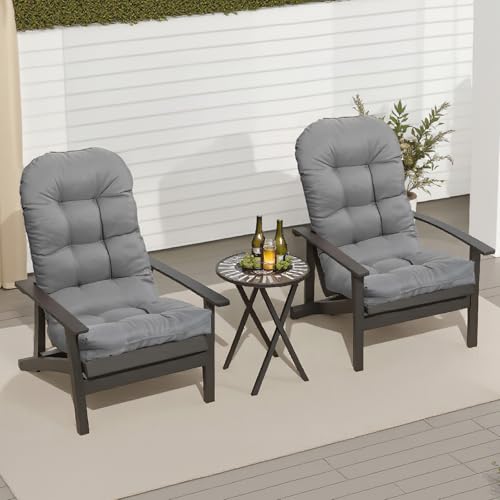 Adirondack Chair Cushion, Thick Indoor/Outdoor Rocking Chair Cushion with High Elasticity PP Cotton Water-Resistant Patio Furniture Cushions High Back Seat Pads for Porch Yard Lawn Chairs 44x19x4 - color: Dark Grey