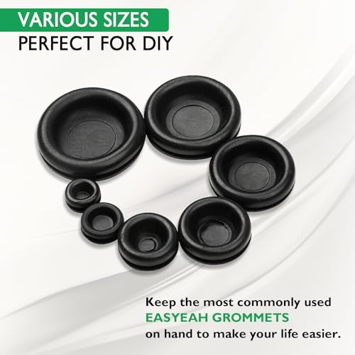 EASYEAH 170 Pcs Rubber Grommets Firewall Hole Plug Set Electrical Wire Gasket Kit, Automotive Rubber Grommets for Wiring Assortment Kit for 1/4 3/8 1/2 5/8 3/4 7/8 1 Inch Round Drill Hole - style: 7 Sizes-170 pcs, Closed