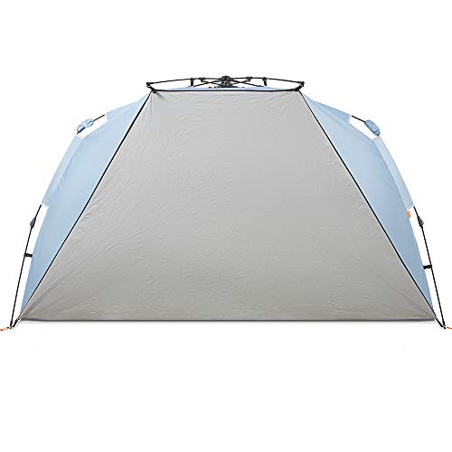Easthills Outdoors Instant Shader Dark Shelter XL Beach Tent 99" Wide for 4-6 Person Sun Shelter UPF 50+ with Extended Zippered Porch Sky Blue - color: Dark Shelter - Sky Blue