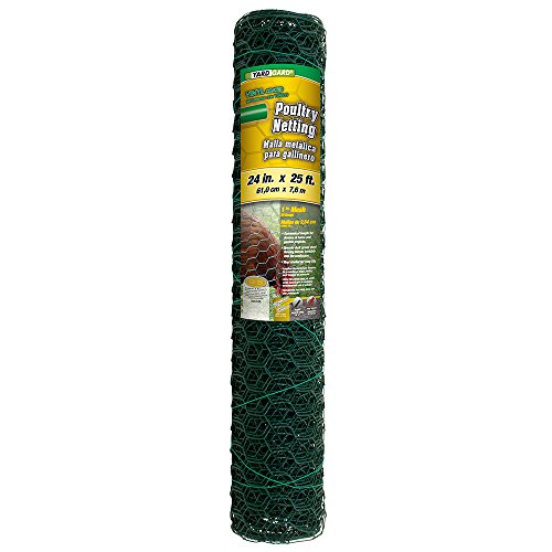 YARDGARD 1 Inch Poultry Netting, Chicken Wire Fence, 20 Gauge Galvanized Steel, Rabbit Fencing, Bird Enclosures, Garden Protection and Plant Support, 24 Inches x 25 Feet - size: 24 Inches x 25 Feet