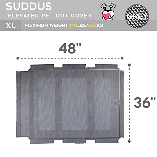suddus Elevated Dog Bed Replacement Cover, Raised Dog Bed Chew Proof Easy to Clean, Breathable Elevated Pet Bed is Suitable for Indoor and Outdoor Use. Dog Cot are Not Included (XL/Grey) - color: Space Grey, size: XL