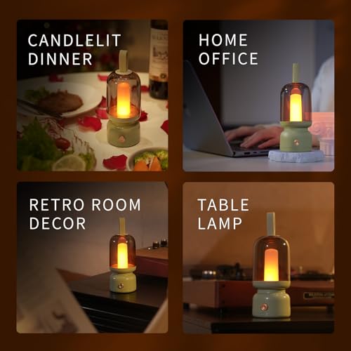QANYI Retro Lantern,Portable and Rechargeable Lantern with LED Candles Flameless Flickering Lamp,Table Decoration Lights for Home Party Garden Patio Camping Christmas Home Decor - style: Retro