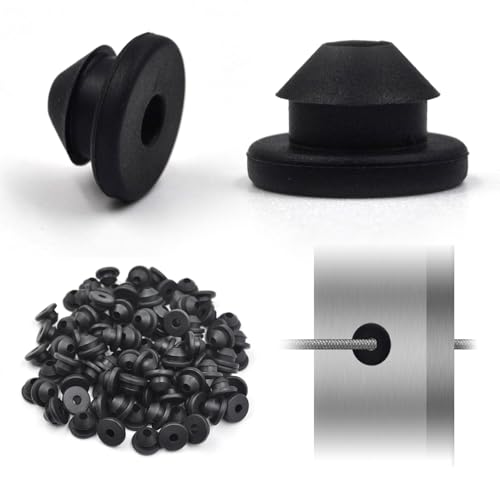 100 Pack Cable Railing Rubber Grommets, Fit 1/8" 5/32" 3/16" Cables, Protective Sleeves for Metal Posts Indoor Outdoor - color: 100 PCS