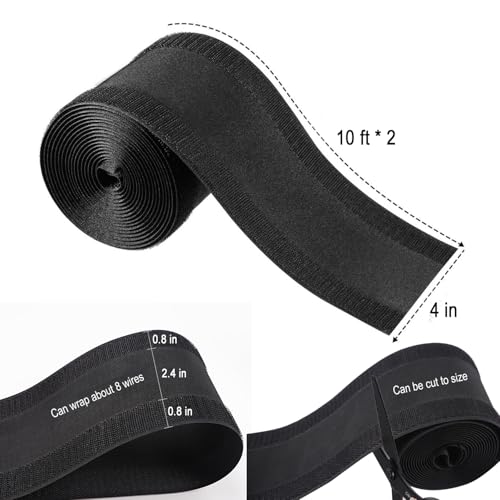 Floor Cable Covers,20 Feet Cord Cover Wire Protector Cable Cover Wire Storage Cover Used to Protect The Cable and Prevent Tripping Over The Cords (Black) - color: 20 Feet-Black