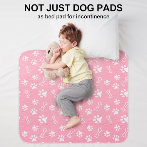 BEAUTYZOO 2 Pack Washable Pee Pads for Dogs, Reusable Puppy Pads for Potty Training, Waterproof Super Absorbent Wee Wee Pads for Dogs Non-Slip, Pet Whelping Mats Playpen Dog Crate Floors, 48IN x 60IN - color: Pink, size: 48 X 60 Inch (Pack of 2)