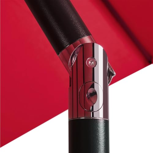 Yaheetech 7.5FT Patio Umbrella Market Umbrella with 6 Ribs Push Button Tilt and Crank Garden Table Umbrella for Garden, Deck, Backyard, Pool, Beach Red - color: Red, size: 7.5FT