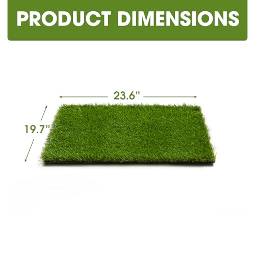 Artificial Grass Turf Grass for Dogs & Outdoor Use, Realistic Fake Lawn Grass for Patio, Garden, Balcony, Durable Turf for Indoor Outdoor Mats (23.6 x 19.7 in) - size: 23.6 x 19.7 in(For Small Dogs)