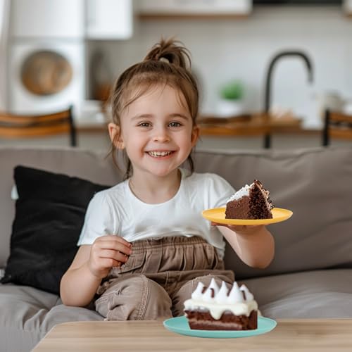 Homienly 5.7 Inch Small Plates-Wheat Straw Mini Plate, Unbreakable Plate Set Ideal for Dessert, Appetizers, Small Serving, Side Dish, Lightweight Dessert Dishes Plates, Set of 8, Colorful - color: Classic Bright, size: 5.7 inch