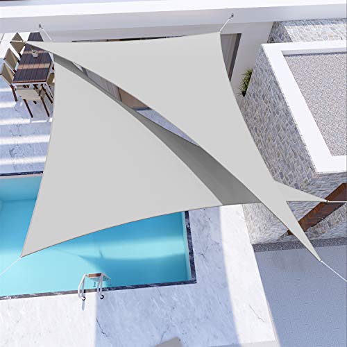 Windscreen4less 5'x5'x7.1' Waterproof Sun Shade Sail Right Triangle Shade Canopy Cover UV Block for Backyard Patio Deck Balcony Pergola Garden (Light Gray) - color: Light Gray, size: 5' x 5' x 7.1'