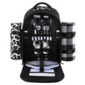 apollo walker Picnic Backpack Bag for 2 Person with Cooler Compartment, Detachable Bottle/Wine Holder, Fleece Blanket, Plates and Cutlery Set (2 Person, Black) - color: Black, size: 2 Person