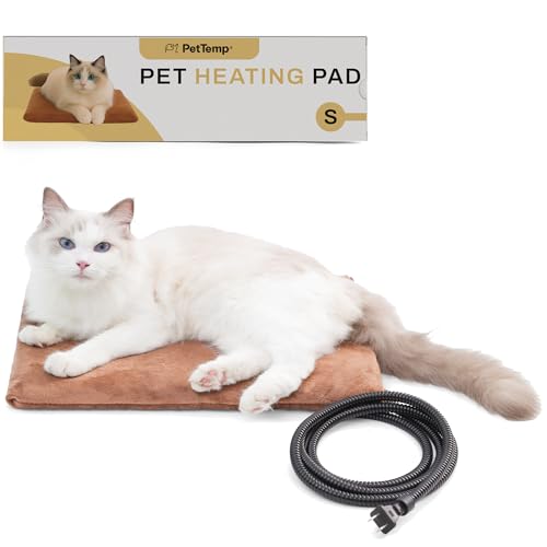 Pet Heating Pad for Cats Dogs Indoor & Sheltered Outdoor Waterproof Heated Cat Bed Heated Dog Bed Chew Resistant Cord Constant Temperature Brown 16 x 13 Inch - color: Brown, size: Small: 16" x 13" x 1.3"