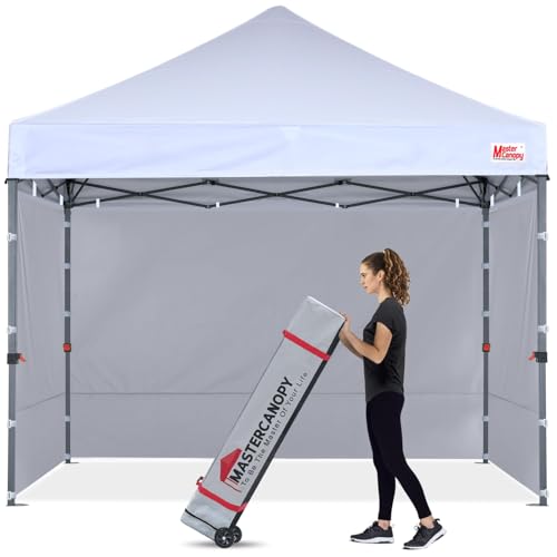 MASTERCANOPY Heavy Duty Pop-up Canopy Tent with Sidewalls (8x8,White) - color: White, size: 8x8