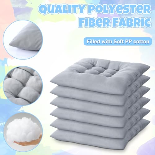 Geetery 12 Pcs Floor Pillows Bulk Seating Cushions for Floor Chair 15.7'' Large Meditation Cushion for Yoga Living Room Tatami Bedroom Balcony Office (Grey,Square) - color: Grey, size: Square