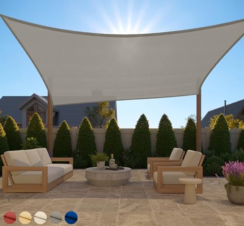 GORILLA GRIP Heavy Duty Sun Shade, UV Protection Fade Tear and Rust Resistant Rectangle Sunshade Canopy, Curved Edges Blocks Sunlight, Breathable Sail, Outdoor Patio, Lawn Garden, 8x12 FT Gray - color: Graphite, size: 8' X 12', style: Rectangle
