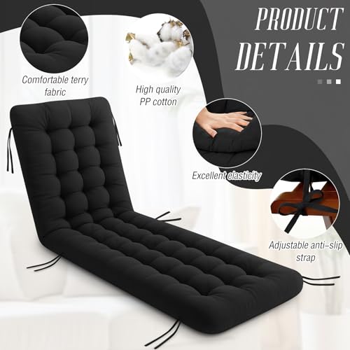 Vercraft Long Floor Cushion Large Floor Cushion with Brushed Cotton 74.8 x 27.5 x 3.15 in Jumbo Lounger Pillow for Outdoor Indoor Bay Window Meditation Yoga Reading Sleeping(1 Pc,Black) - color: Black