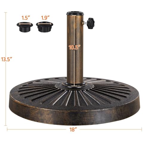 Yaheetech 9FT Patio Umbrella Outdoor with Heavy Duty Base Included,Table Umbrella with Push Button Tilt and Crank, UV Protection Waterproof for Yard/Outdoor/Wedding Parties and Events - Black - color: Black, size: 9FT