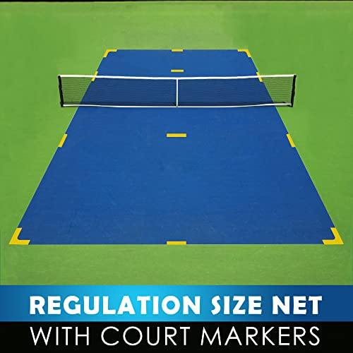 DULCE DOM Pickleball Net Portable Outdoor with Court Marking Kit, 22 FT Pickleball Nets USAPA Regulation Full Size, Pickle Ball Game Net System with Carrying Bag for Driveway Backyards