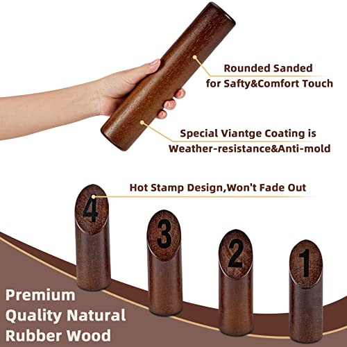 SpexDarxs Numbered Block Tossing Game, Wooden Throwing Game Set with Scoreboard & Carrying Bag, Outdoor Backyard Lawn Game for Teens and Adults - color: Vintage