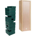 WE Games Wooden Block Stacking Party Game for Adults, Tumble Tower Wedding Guest Book Alternative, Tabletop Games, Includes Storage Case, 12 inches - color: Green