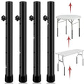 8 Pack Folding Table Risers, 4 Levels Adjustable Height Folding Table Leg Extenders, Heavy Duty Metal Table Leg Extensions Raise Table Height 3.6in | 6.77in | 10in | 13in - size: 8 PCS - 4 LEVELS ADJUSTABLE HEIGHT
