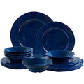 LEHAHA Blue 18-Piece Dinnerware Place Setting, Melamine Dishes for Indoor and Outdoor Dining, BPA Free, Reusable, Lightweight, Dishwasher Safe, Not Microwaveable - color: Cobalt Blue