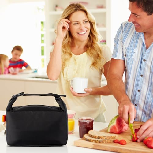 YUDANSI Fashion Lunch Bags for Men Women- Reusable Insulated Leakproof Lunch Box Tote Bag, Cool Bags for Adults,Thermal Cooler Bag for Work Picnic Travel -8L (Black) - color: Black