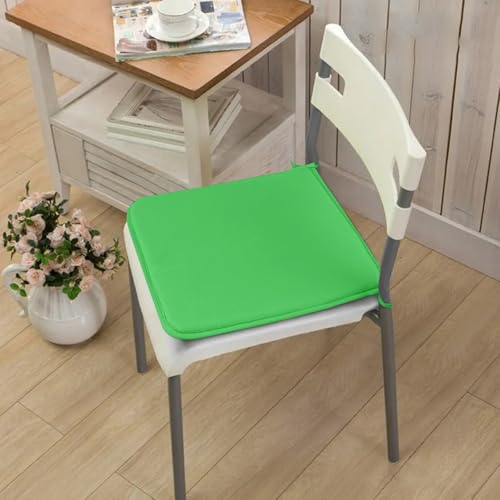 2-Pack Square Seat Cushions (15x15) - Soft Chair Pads with Ties for Indoor/Outdoor Use, Solid Color Comfort for Stools & Dining Chairs (Green) - color: Green