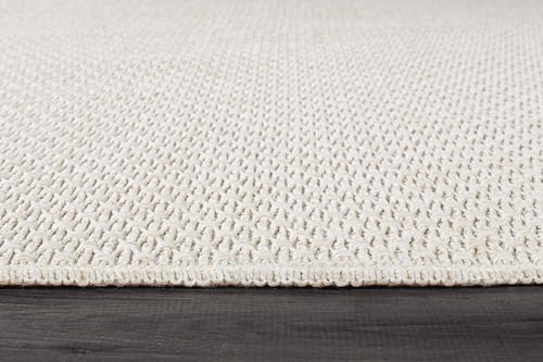 Luul Home Easy Jute Rugs 5x7 White Color Living Room Indoor Outdoor Area Rug for Patio Farmhouse and Kitchen Rug High Traffic Easy to Clean Washable Solid Boho Woven Design Outside Carpet (5 x 7) - color: Bone, size: 5' x 7' (Rectangular)