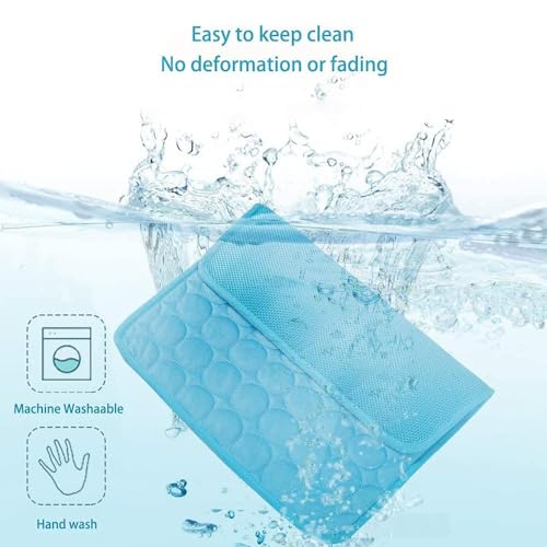 Generic Dog Cooling Mat, Pressure Activated Pet Cooling Mat for Dogs Cats, Non-Toxic Self Cooling Pad for Dogs Cats in Hot Summer Cool Pad Washable & Easy Clean (27''x 21''), BLUE