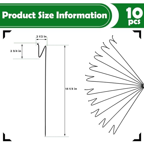 Shimeyao 10 Pack 14.5 Inch Ball End Garden Hose Guide Stakes, Heavy Duty Metal Hose Guard Spike, Water Pipe Guides for Outside Yard Lawn, Keep Hoses Out of Flower Beds to Protect Plants