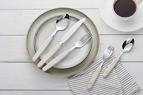 ANNOVA Silverware Set, Retro/Rivet Colorful Stainless Steel Tableware Kitchen Flatware Set Utensils, Includes Dinner Knives, Forks, Spoons, Salad Forks & Dessert Spoons (Cream, 20 Pieces) - color: Cream / White, size: 20 Pieces