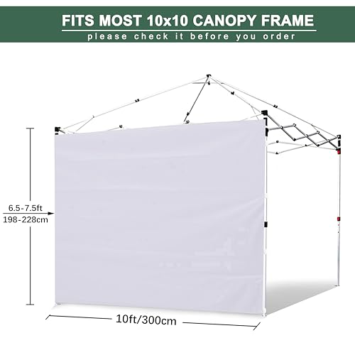 Light Grey SideWall for 10x10 Canopy Frame, 3 Pack SunWall and 1Pack Door Only, (with Zippers) - color: Light Grey, size: 4 Sidewalls