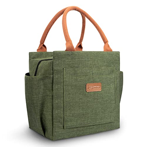 Joymee Lunch Bag Women Insulated Lunch Box Reusable Leakproof Large Spacious Cooler Tote for Womens Mens Adults with Bottle Holder and Side Pockets for Work Office Travel Picnic - Green - color: 04 Green