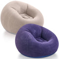 Realspring Inflatable Bean Bag Chairs Outdoor Blow up Camping Chairs Inflatable Lazy Sofa Folding Portable Bean Bag Loungers Couch for Movie Night(Brown, Blue,2 Pcs) - color: Brown, Blue