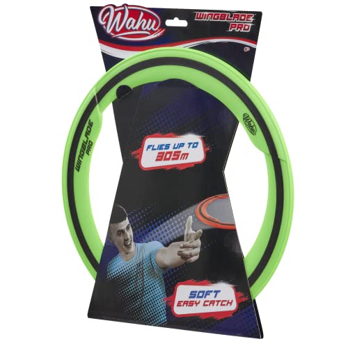 Wahu WingBlade Pro Aerodynamic Flying Disc Throw and Catch Toy, 13" Outdoor Soft Rubber Frisbee Disc, Flies up to 1,000', Green