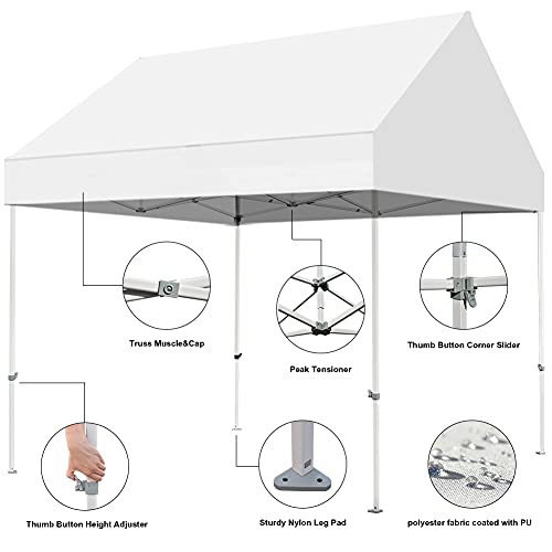 Eurmax USA Patented 10x10 Pop Up Canopy Tent Party Tent Commercial Instant Canopies Shelter with Heavy Duty Roller Bag,Bonus 4 Sand Bags (Snow White) - color: White, size: 10x10 Patented