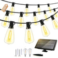 Outdoor Solar String Lights Waterproof: ST38 100ft Shatterproof Patio Lights - Solar Powered & USB Dual Charging - 3 Modes Button Control - Garden Backyard Gazebo Porch Party Decor - size: 100FT-Button