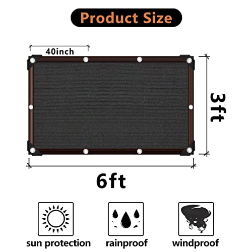 Shade Cloth - 70-90% Sunblock Net for Garden Patio,Shade Sails for Plants Greenhouse Outdoor Pergola Lawn Swimming Pool Sun Shade Cloths for Kennel Chicken Coop Easier to Hang Shade Net Cover - size: 3'x6'