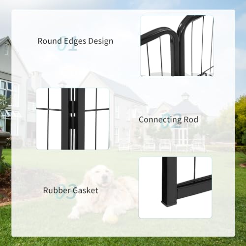FDW Dog Playpen Dog Pen Dog Kennel 32 Panels 40 Inch Hight Indoor Outdoor Folding Metal Portable Puppy Exercise Pen Heavy Duty Dog Fence for Yard Camping,Black - style: 32 Panels