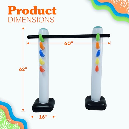 4E's Novelty Inflatable Limbo Game for Kids Adults 62" Luau Party Game, Indoor Outdoor Inflatable Lawn Yard Games, Summer Hawaiian Birthday Activity Carnival Game