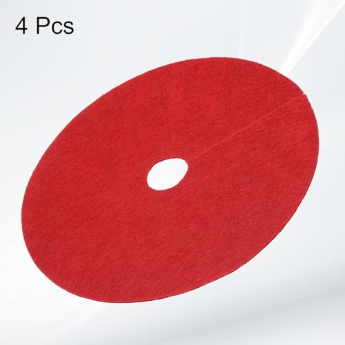 HARFINGTON 4pcs Tree Mulch Ring 5.9 Inch Non-Woven Round Tree Protector Weed Barrier Mat Plant Cover Rings for Weed Grass Control Root Protection, Red - color: Red, size: 5.9