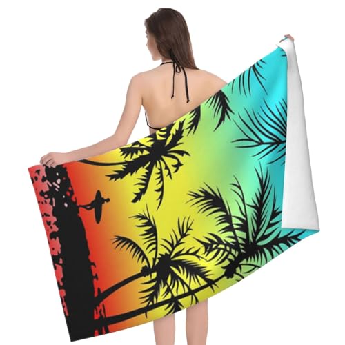 Cute Beach Towel for Women/Men/Adults, Personalized Microfiber Beach Towels Bulk, Quick Dry Beach Towel for Pool, Lightweight Bath Towels Oversized Clearance 30"x 60" - color: Coconut Tree3, size: 30"x 60"
