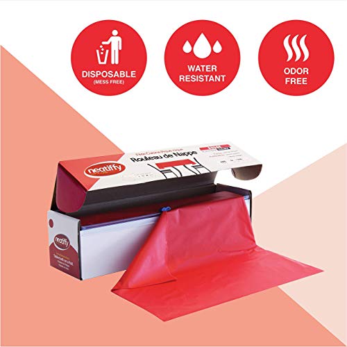 Neatiffy Disposable Plastic Table Cloth Roll | 54 in x 108 Ft Waterproof Tablecloth | Table Cover for Rectangle, Square, Round Oval Tables | Picnic, Party, Banquet, Birthdays, Weddings - Red - color: Red