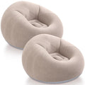 Realspring Inflatable Bean Bag Chairs Outdoor Blow up Camping Chairs Inflatable Lazy Sofa Folding Portable Bean Bag Loungers Couch for Movie Night(Coffee,2 Pcs) - color: Coffee